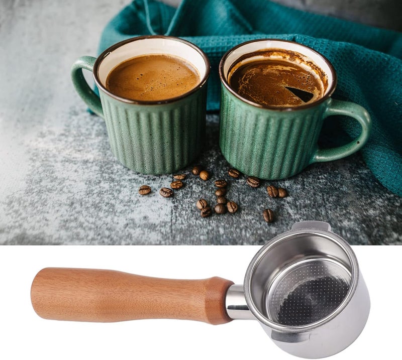 Fdit 51mm Portafilter, Stainless Steel Bottomless 2 Ear Coffee Filter Portafilter with Detachable Basket for EC0310 and Most Coffee Machines - Image 2