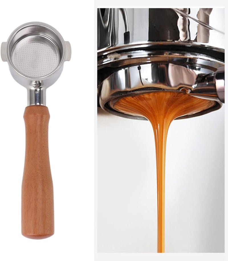 Fdit 51mm Portafilter, Stainless Steel Bottomless 2 Ear Coffee Filter Portafilter with Detachable Basket for EC0310 and Most Coffee Machines - Image 3
