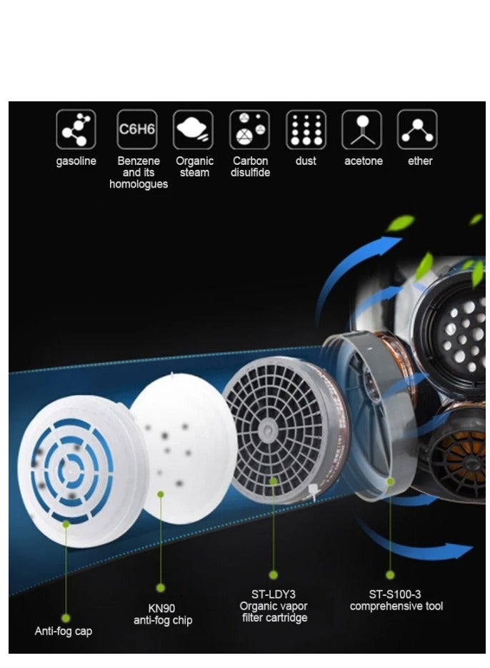 Respirator Dual Filter Anti-virus mask Painting Spraying Face Mask Multicolour - Image 4