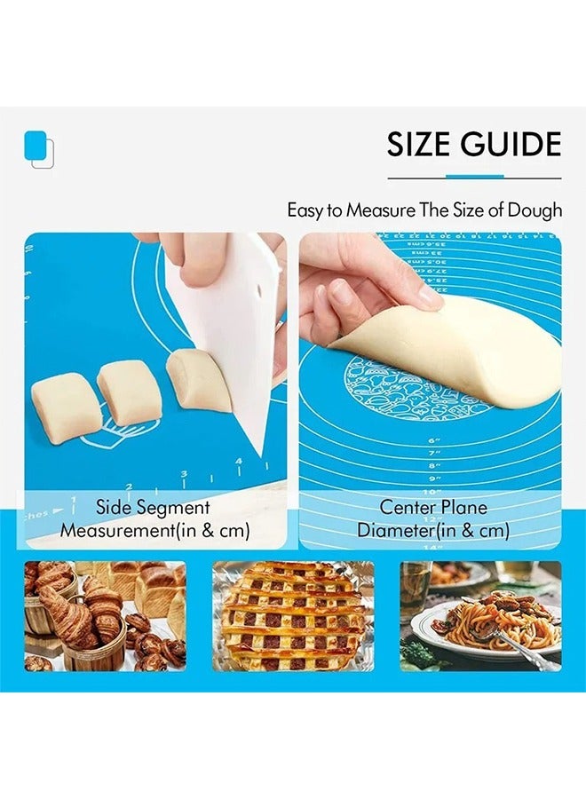 ماكال حصيرة خبز سيليكون كبيرة، مناسبة لعجن العجين، الفطائر، وعجين البيتزا، حصيرة غير لاصقة للمطبخ بحجم 64×45 سم (أزرق) - Image 5