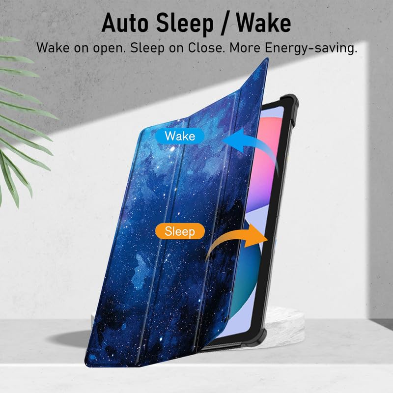 Robustrion Cover Case for Samsung Tab S6 Lite Cover 10.4 inch, Trifold Flip Cover for Samsung S6 Lite Tablet Cover 10.4 inch [Auto Sleep Wake Support] - Stars - Image 3