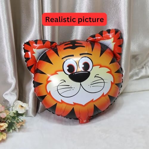KITTER(Pack of 6)Jungle Theme Balloons Set,Jungle Theme Foil Balloons For Decoration,Animal Theme Foil Balloon Animal Face Foil Balloon for Birthday,Animals Theme Birthday Decorations,Multicolor - Image 5