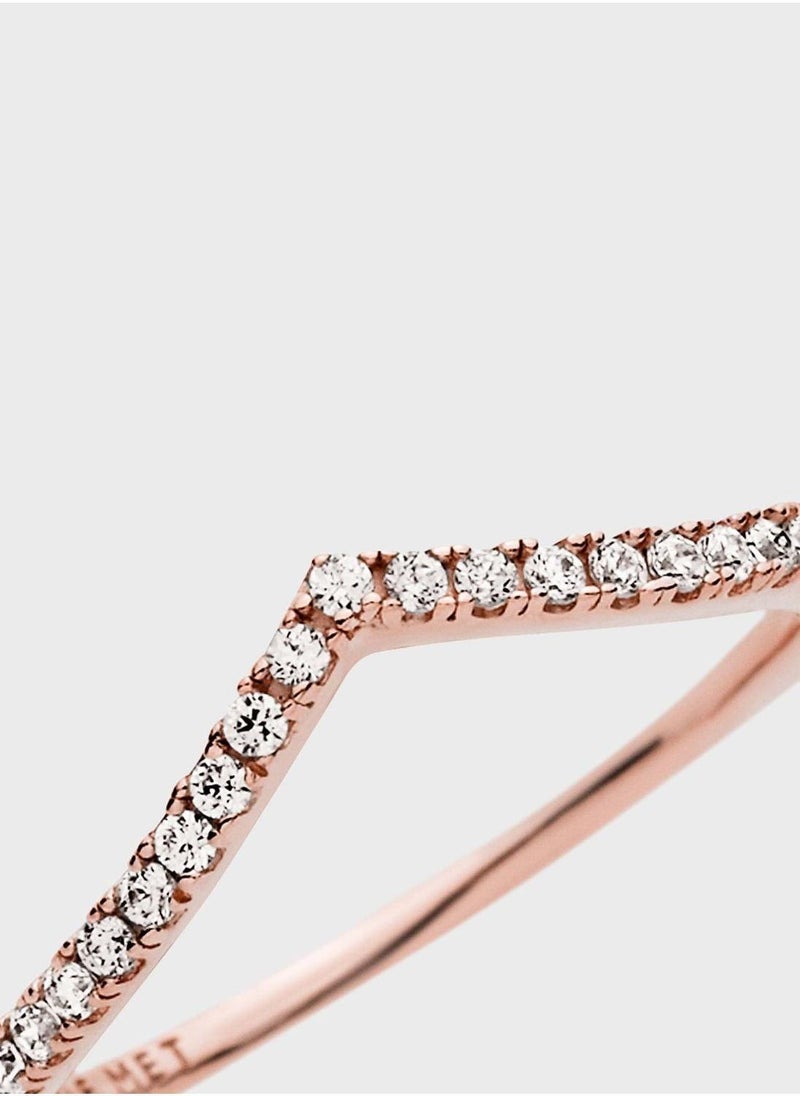 PANDORA Sparkling Wishbone Ring  - Image 2