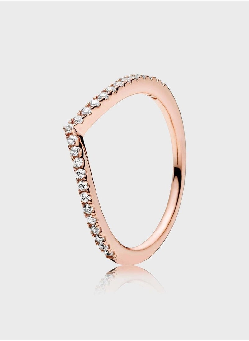 PANDORA Sparkling Wishbone Ring - Image 1