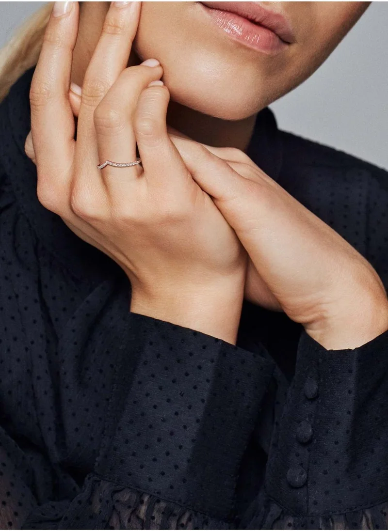 PANDORA Sparkling Wishbone Ring