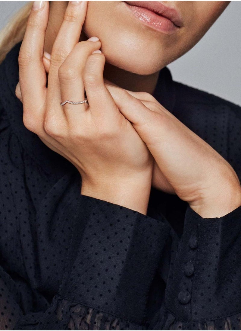 PANDORA Sparkling Wishbone Ring - Image 3