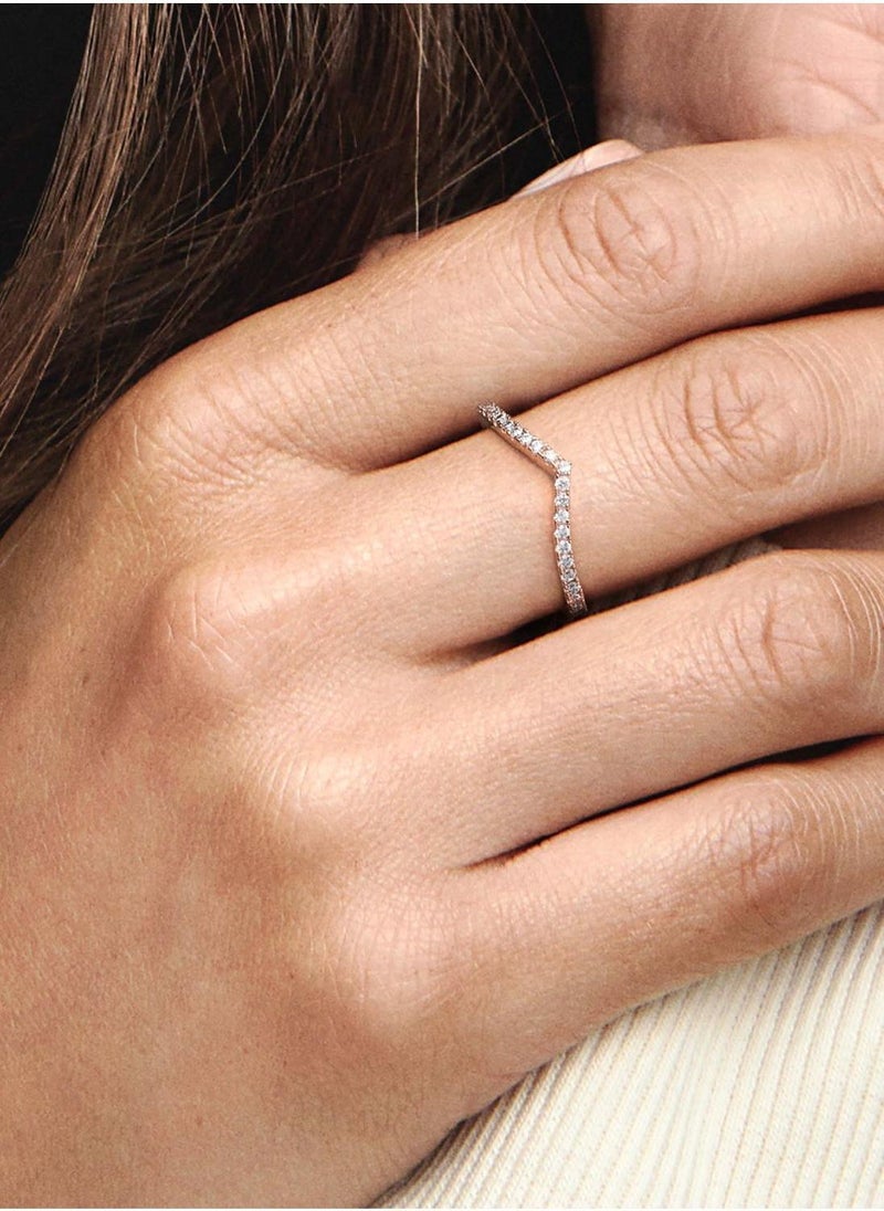 PANDORA Sparkling Wishbone Ring - Image 4