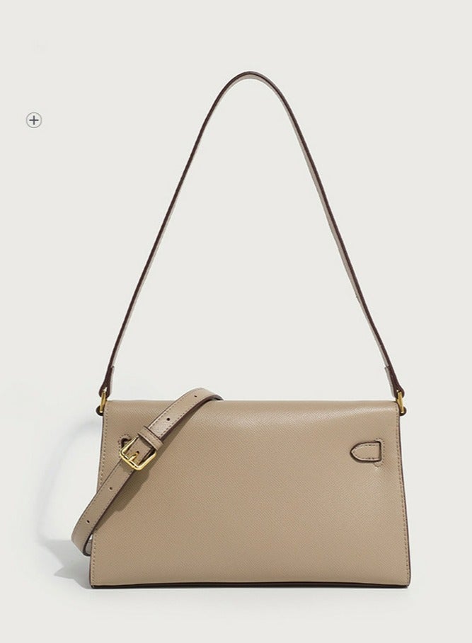 Loquat Ladies' Stylish Square Handbag Single Shoulder Crossbody Bag Brown  - Image 3