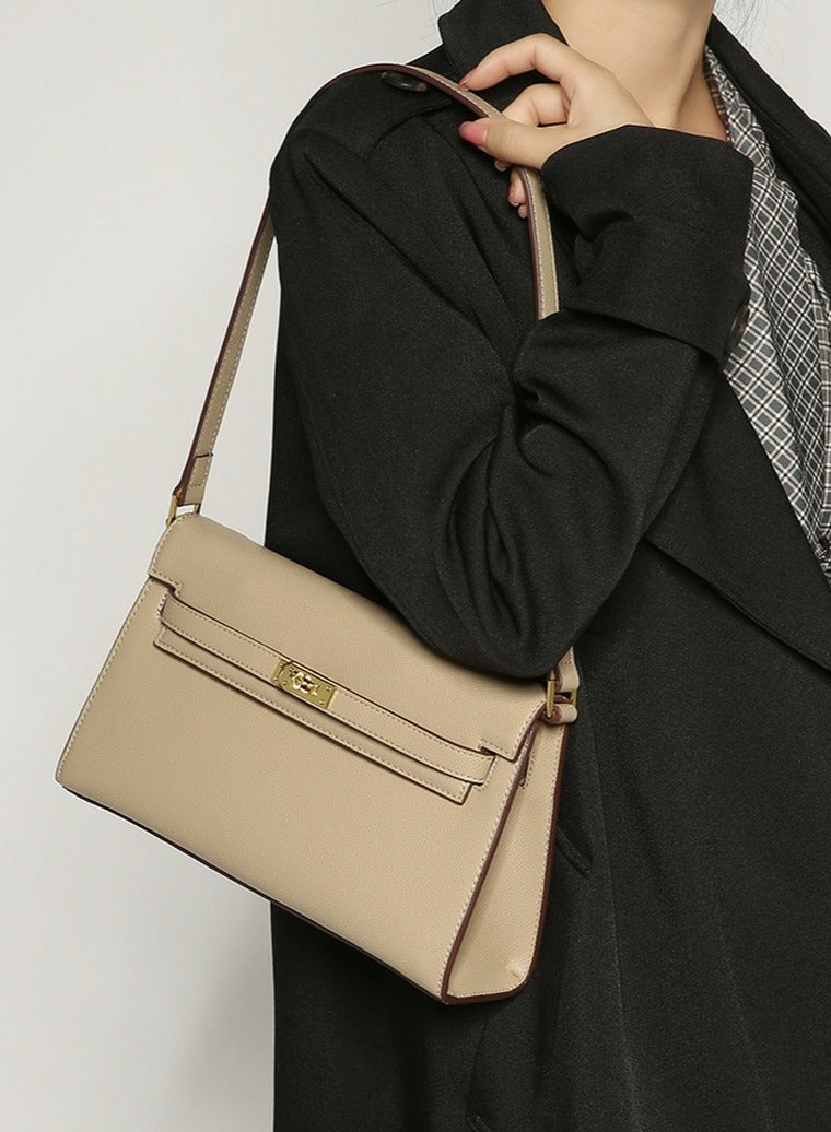 Loquat Ladies' Stylish Square Handbag Single Shoulder Crossbody Bag Brown  - Image 4