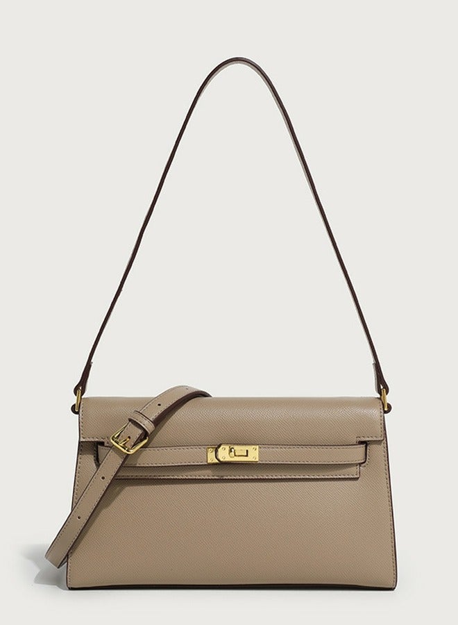 Loquat Ladies' Stylish Square Handbag Single Shoulder Crossbody Bag Brown  - Image 2