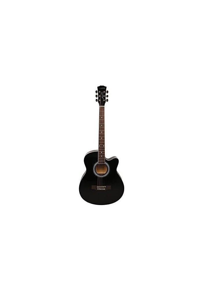 MegArya 40-Inch Black Acoustic Guitar with Inbuilt Truss Rod, Matte Finish - Image 1