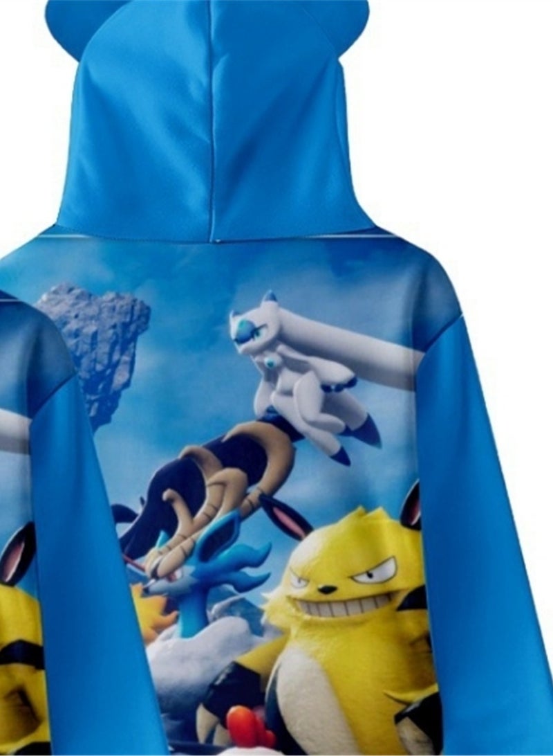 Palworld Phantom Beast Pallu 3D Digital Printing Cat Ears Hooded Sweatshirt - Image 2