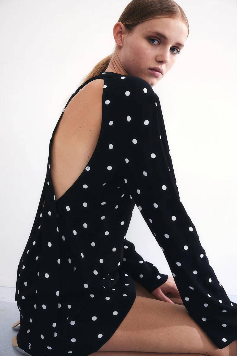 H&M Tie-Detail Open-Back Dress