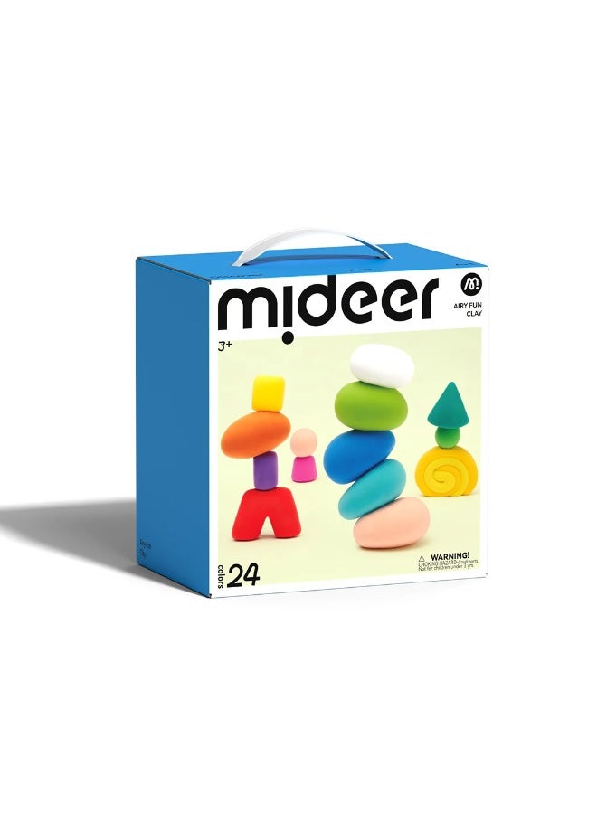 Mideer Airy Fun Clay 24 Colors Set – Soft Lightweight Modeling Clay for Kids Age 3+, Non Sticky Air Dry Craft Clay with Sculpting Tools, Creative DIY Art & Craft Play Dough Kit - Image 4