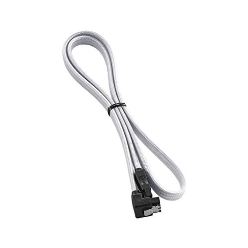 CableMod ModFlex Sleeved Right Angle SATA 3 Cable White 60cm - Image 1