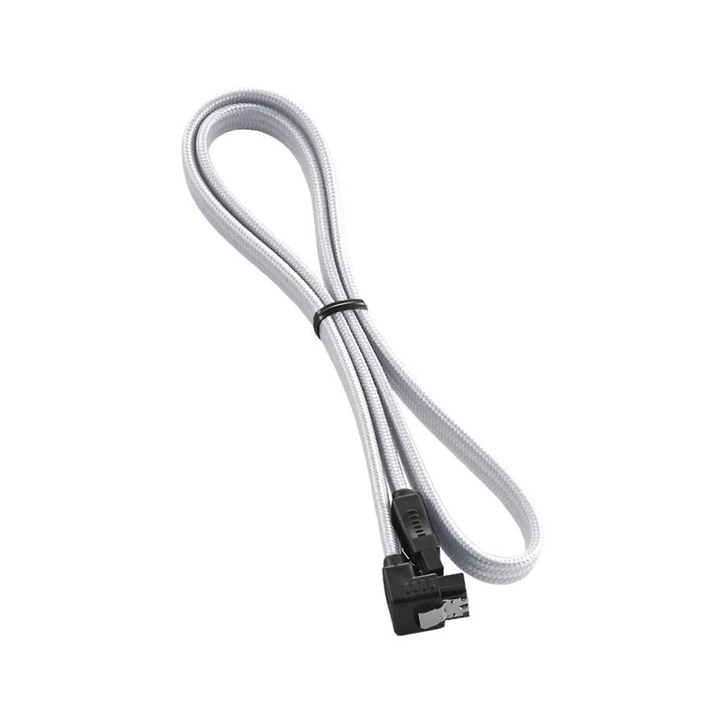 CableMod ModFlex Sleeved Right Angle SATA 3 Cable White 60cm - Image 2