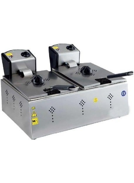 CSA Inox Karacasan Industrial 5000 Watt Double 5+5 Liter Electric Fryer 