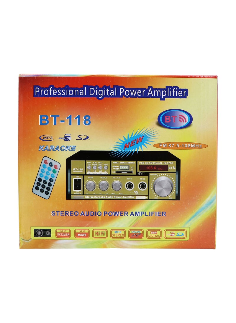 Teli مضخم صوت ستيريو كاريوكي تيلي، ذهبي/أسود - Image 5