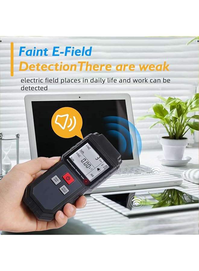KASTWAVE Emf Meter, Portable Digital Radiation Detector, Handheld Emf Detector For Home/Outdoor, Electric/Magnetic Field/Ghost Detector - Led Light & Sound Alarm Black (1-1999V/M, 0.01-99.99Μt) - Image 5