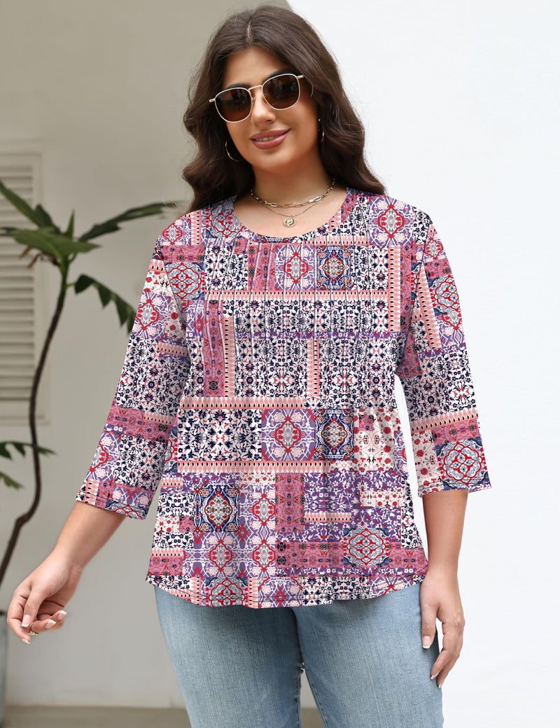 TFSDOD Womens Summer Tops Plus Size Fall Womens Spring Tops 2026 Business Casual Clothing Peasant Blouses for Women - Image 2