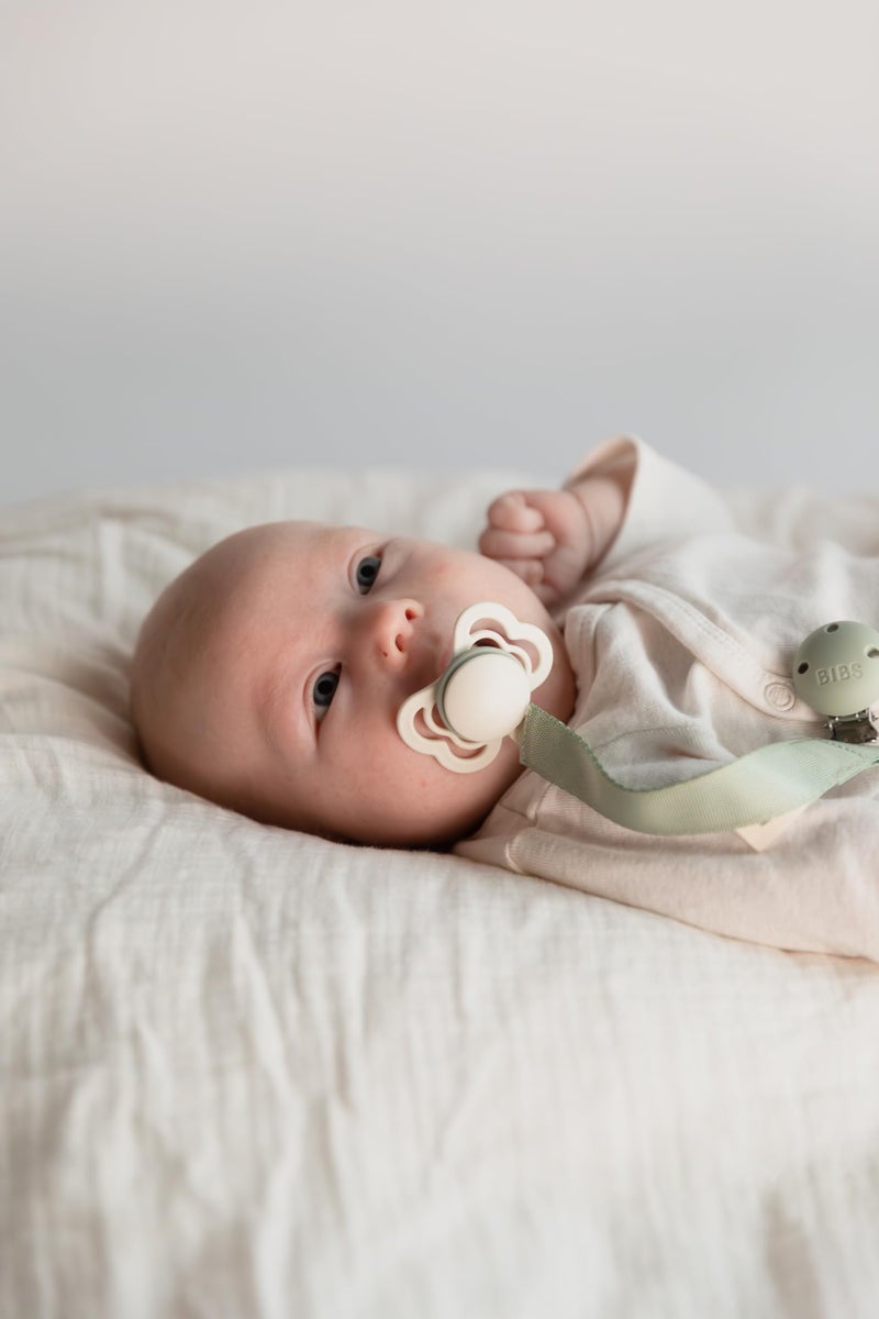 BIBS Pacifiers - Supreme Collection | BPA-Free Baby Pacifier | Made in Denmark | Set of 2 Iron/Baby Blue Color Premium Soothers | Size 0-6 Months - Image 5