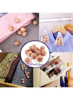 SRLIWHITE Cedar Balls,50PCS Cedar Balls Camphor Balls Fresh Scented Sachets Clothes for Closets Drawers Clothes Storage for Clothes Storage, Closets & Drawers - 50 Balls & 6 Bags  - Image 3