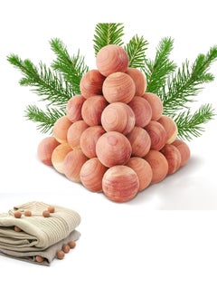 SRLIWHITE Cedar Balls,50PCS Cedar Balls Camphor Balls Fresh Scented Sachets Clothes for Closets Drawers Clothes Storage for Clothes Storage, Closets & Drawers - 50 Balls & 6 Bags  - Image 1