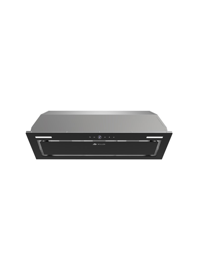 MILLEN 90cm Built In Black Glass Range Hood  - Image 1