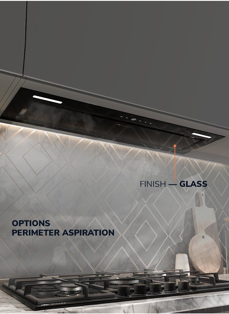 MILLEN 90cm Built In Black Glass Range Hood  - Image 5