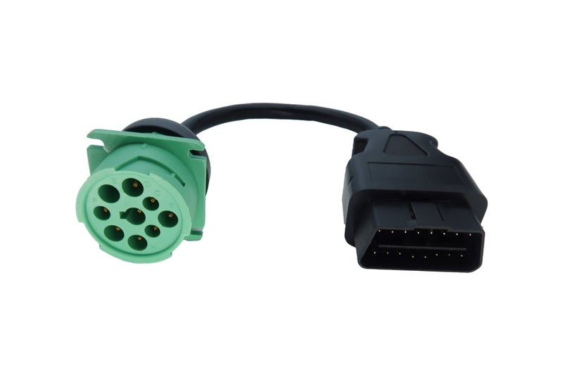 OBD2 Male to 9pin J1939 Female Adapter Cable OBDII to Green J1939