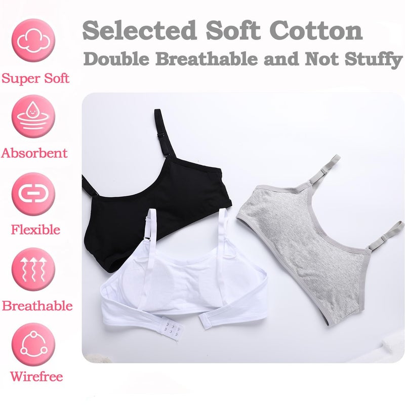 ABTRAV Teen Girls Training Bra Wireless Starter Sports Bras with Removable Padding Bralette for 10-16 Years - Image 3