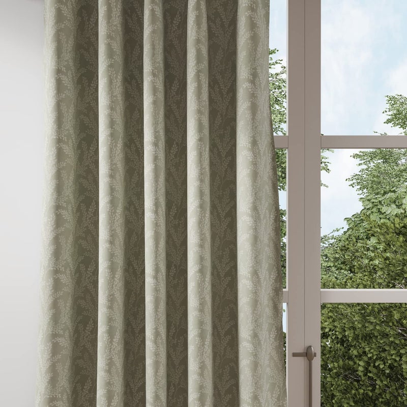 DDECOR Live beautiful Ddecor Curtain Pack of 1 Polyster Jacquard Floral Curtain Large Door 9 FT Ornare Room Darkening 135 CM X 270 CM Green  - Image 3
