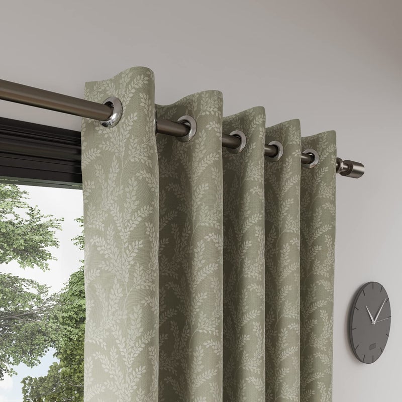 DDECOR Live beautiful Ddecor Curtain Pack of 1 Polyster Jacquard Floral Curtain Large Door 9 FT Ornare Room Darkening 135 CM X 270 CM Green  - Image 2