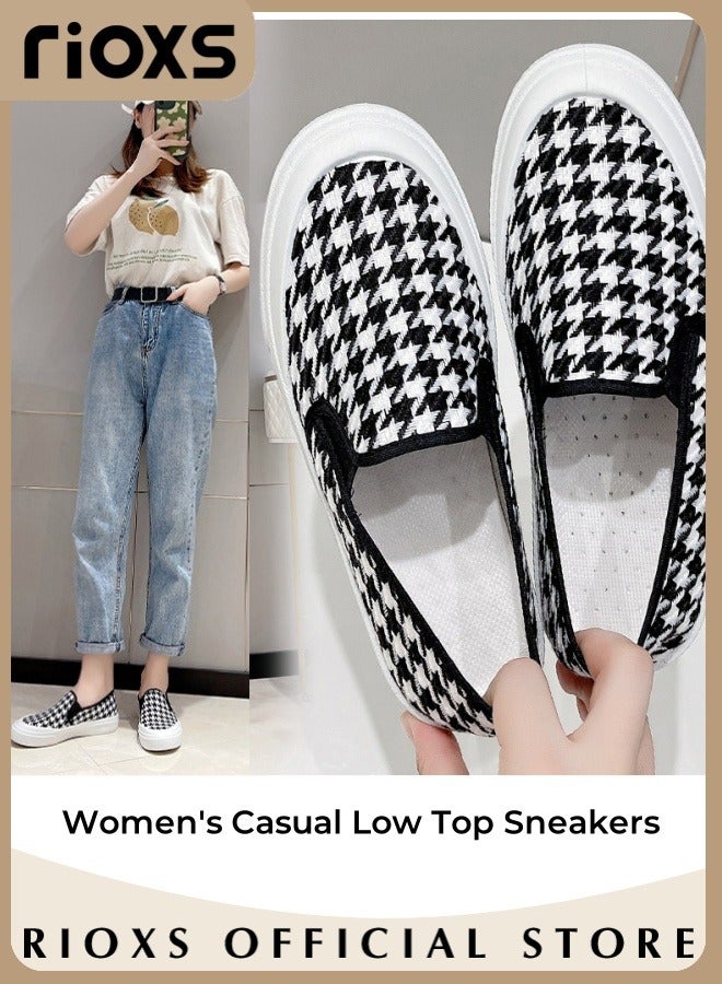 RIOXS Women's Slip on Shoes, Casual Low Top Sneakers, Fashionable Canvas Platform Shoes, Breathable Non-slip Shoes, Easy to Paired with Casual Clothes, Jeans or Skirts, Ladies Athlesiure Shoes  - Image 2