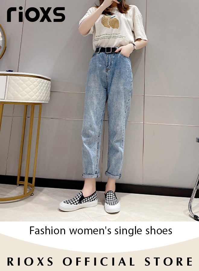 RIOXS Women's Slip on Shoes, Casual Low Top Sneakers, Fashionable Canvas Platform Shoes, Breathable Non-slip Shoes, Easy to Paired with Casual Clothes, Jeans or Skirts, Ladies Athlesiure Shoes  - Image 4