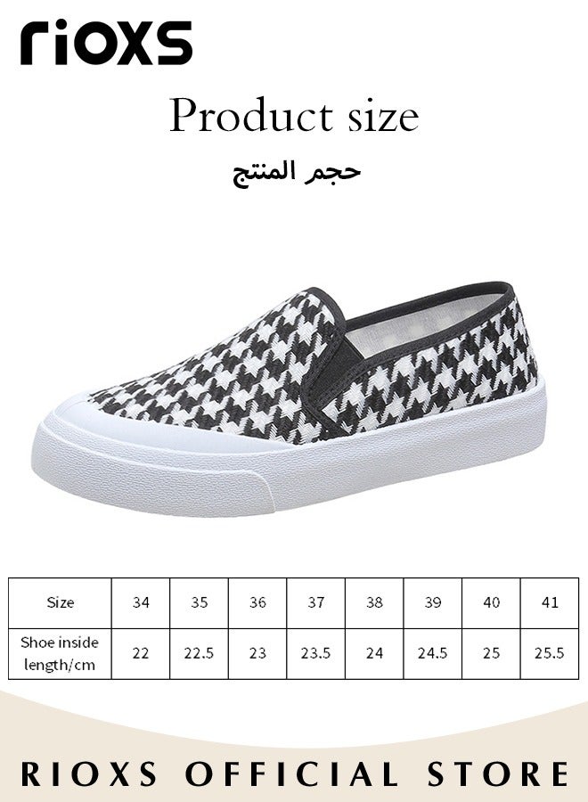 RIOXS Women's Slip on Shoes, Casual Low Top Sneakers, Fashionable Canvas Platform Shoes, Breathable Non-slip Shoes, Easy to Paired with Casual Clothes, Jeans or Skirts, Ladies Athlesiure Shoes  - Image 3