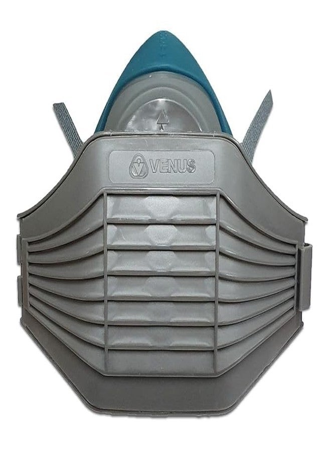 فينوس قناع تنفس فينوس V-400 نصف الوجه قابل لإعادة الاستخدام مع خرطوشة فلتر V-7400 P2 | معتمد من هيئة المواصفات والمقاييس الهندية | حماية من الغبار والجسيمات الصلبة | عبوة قناع تنفس صناعي للسلامة - Image 2