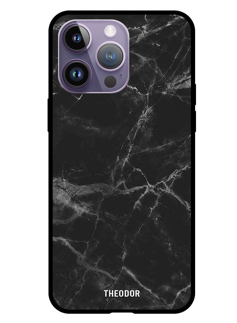 Theodor Protective Case Cover For Apple iPhone 14 Pro Max 6.7" 2022 Black Marble  - Image 1