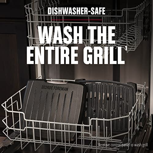 GEORGE FOREMAN® Contact Submersible™ Grill, 5-Serving Grill - Adjustable Temperature Control, Black Plates, Wash the entire grill - Image 2