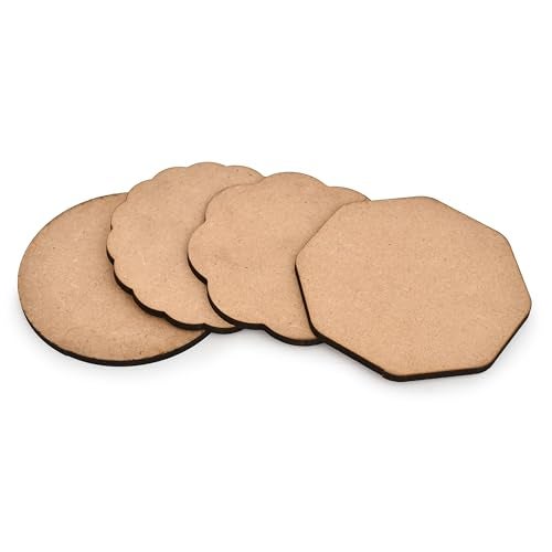 AARGKRAFT MDF Decorative Wooden Coasters with Box Set of 4 DIY - Image 3