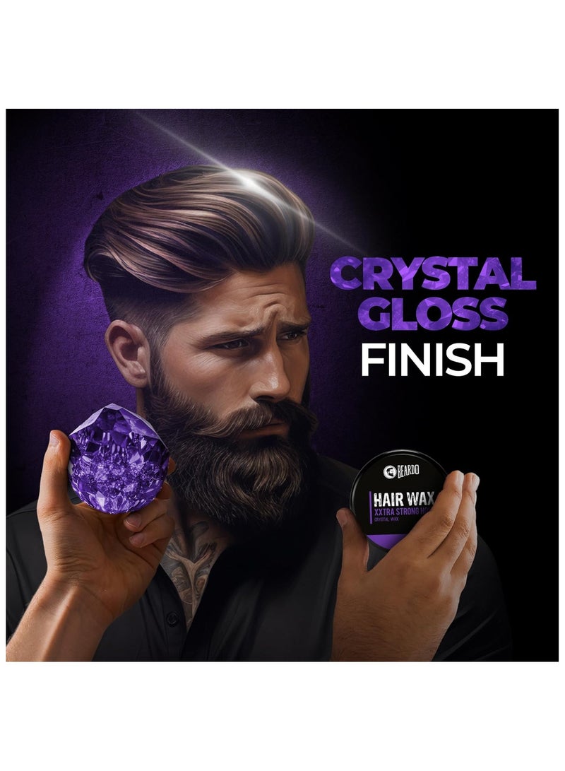 BEARDO Xxtra Stronghold Hair Wax, 100 gm (Pack of 2) | Crystal Hair Wax for Men | Styling Wax for Glossy Finish & Shine | Strong Hold - Image 3