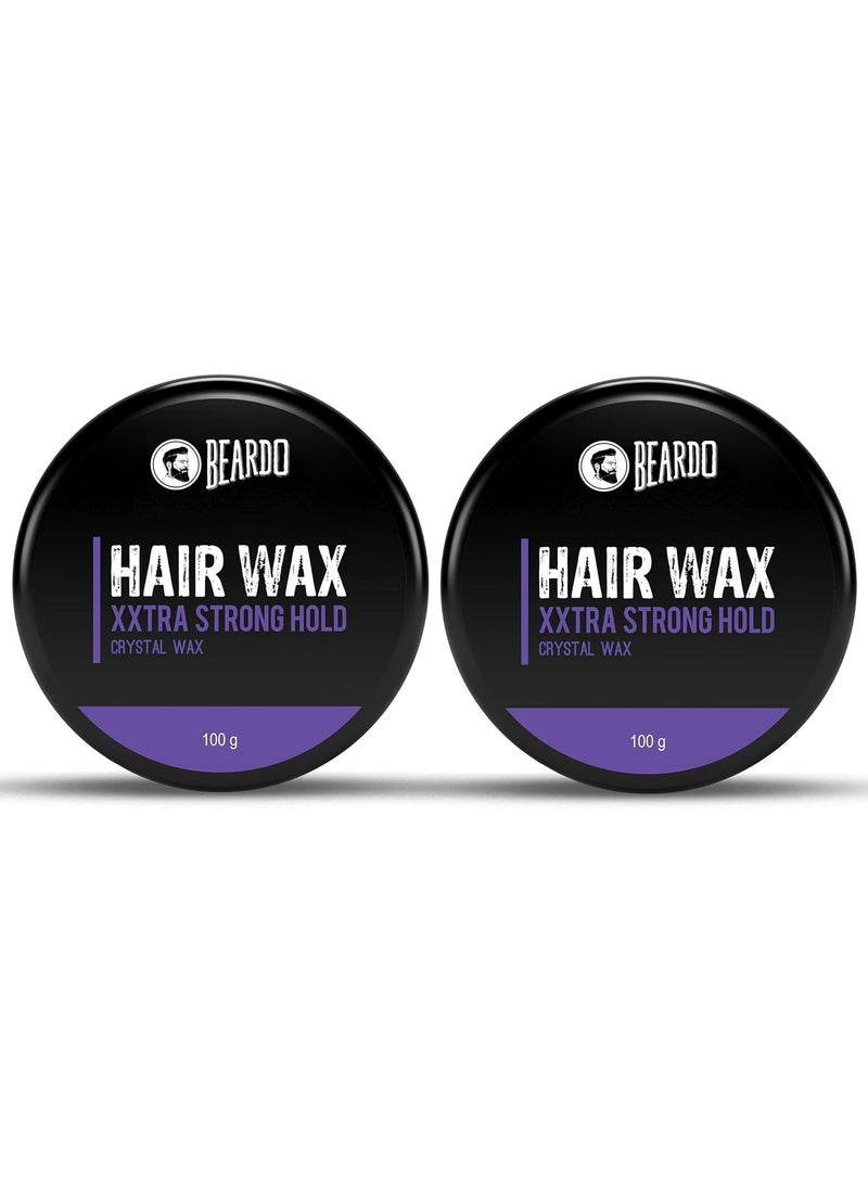 BEARDO Xxtra Stronghold Hair Wax, 100 gm (Pack of 2) | Crystal Hair Wax for Men | Styling Wax for Glossy Finish & Shine | Strong Hold - Image 1