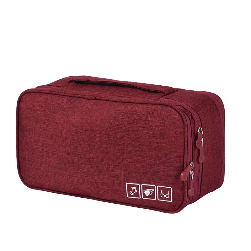 Bra Socks Storage Bag Wardrobe Underwear Storage Household Large Capacity Multi-functional Portable Dust-proof Storage Bag Wine red 