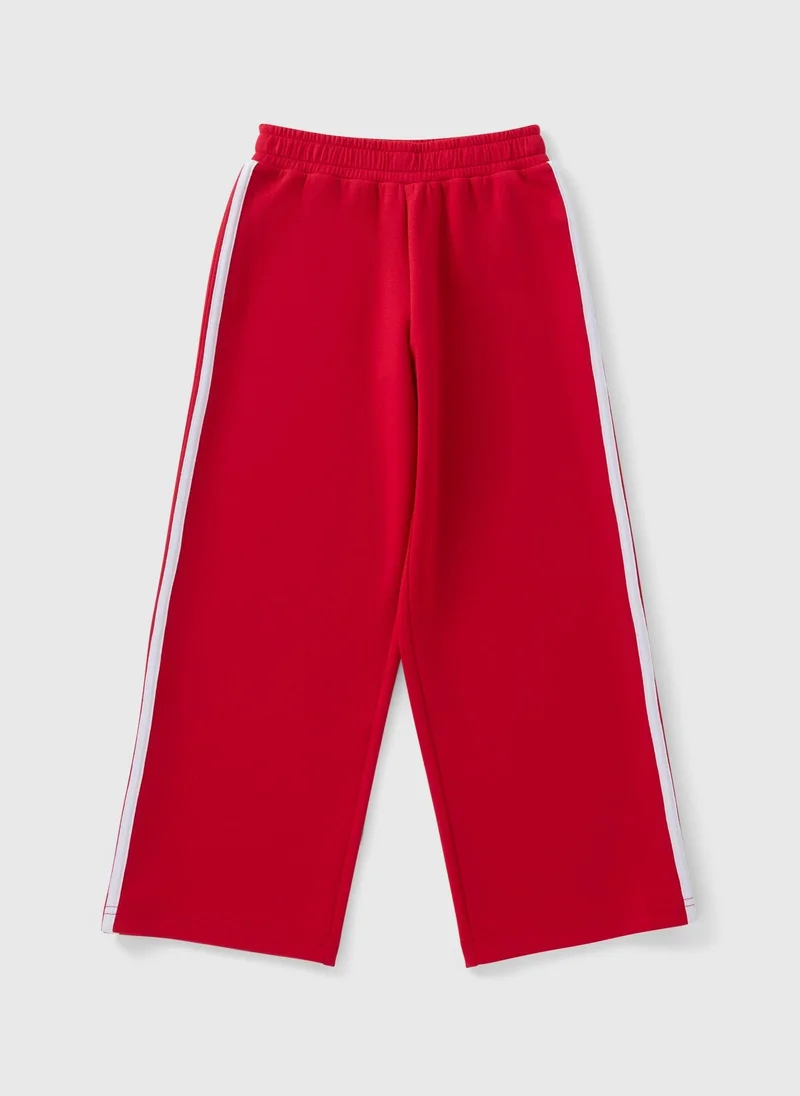 Matalan Girls Red Sports Wide Leg Jogging Bottoms