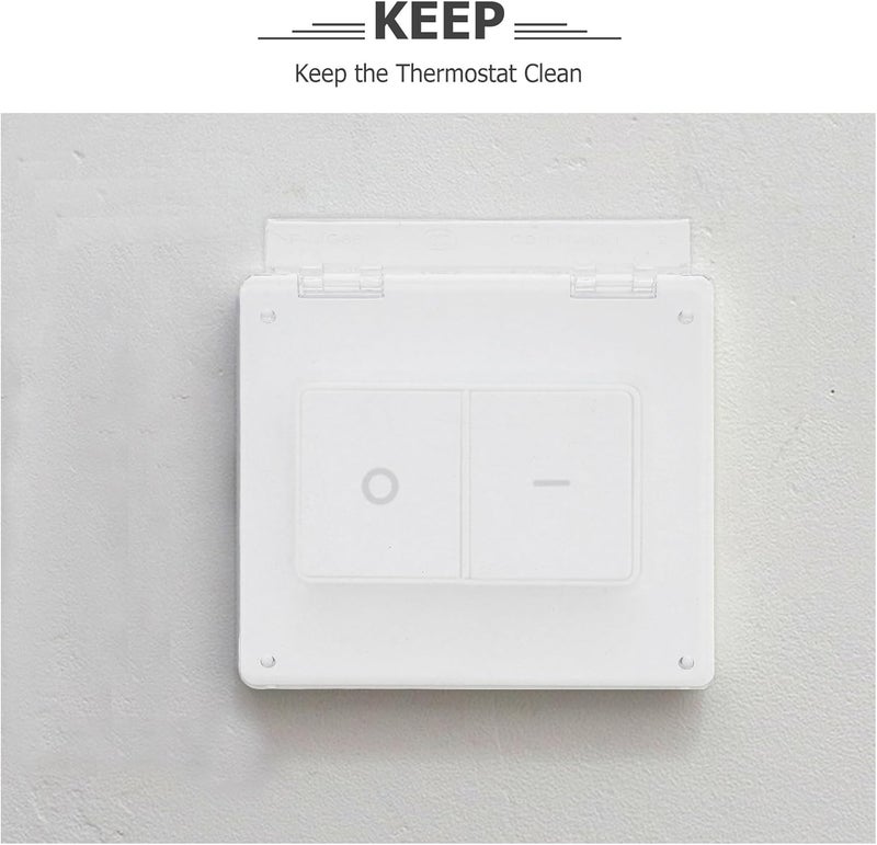2pcs 86-Type Thermostat Cover and Switch Guard, Plastic Wall Switch Protection for Central Air Conditioning and Water Floor Heating Systems - Image 3