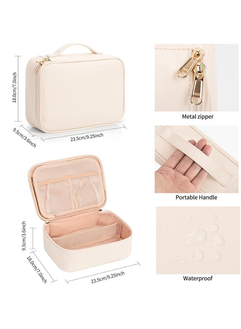 Portable Waterproof Makeup Bag - Professional Cosmetic Organizer with Dividers & Brush Compartments, Travel Toiletry Case for Women & Girls - Image 4