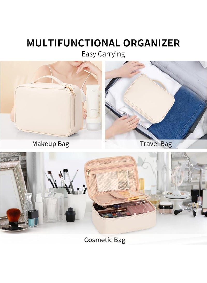 Portable Waterproof Makeup Bag - Professional Cosmetic Organizer with Dividers & Brush Compartments, Travel Toiletry Case for Women & Girls - Image 5