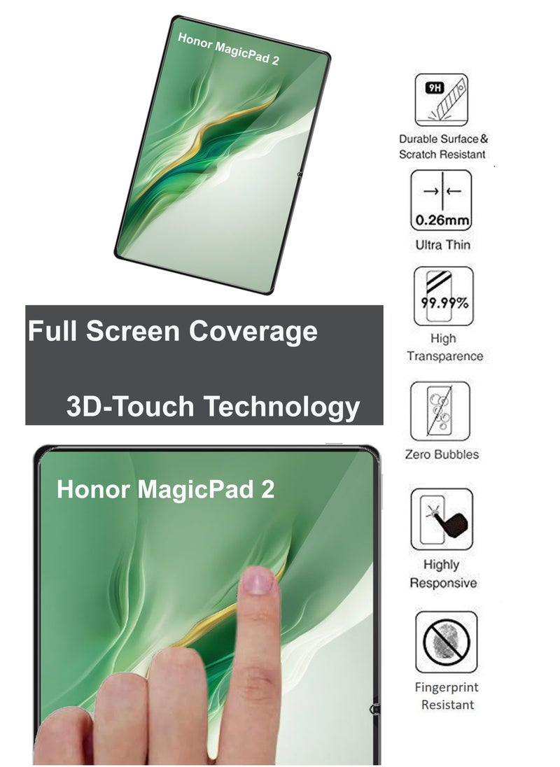 Generic - Honor MagicPad 2 9H Hardness HD Tempered Glass Screen Protector 99% Transparency with device's original screen clarity and brightness- Clear - Image 1