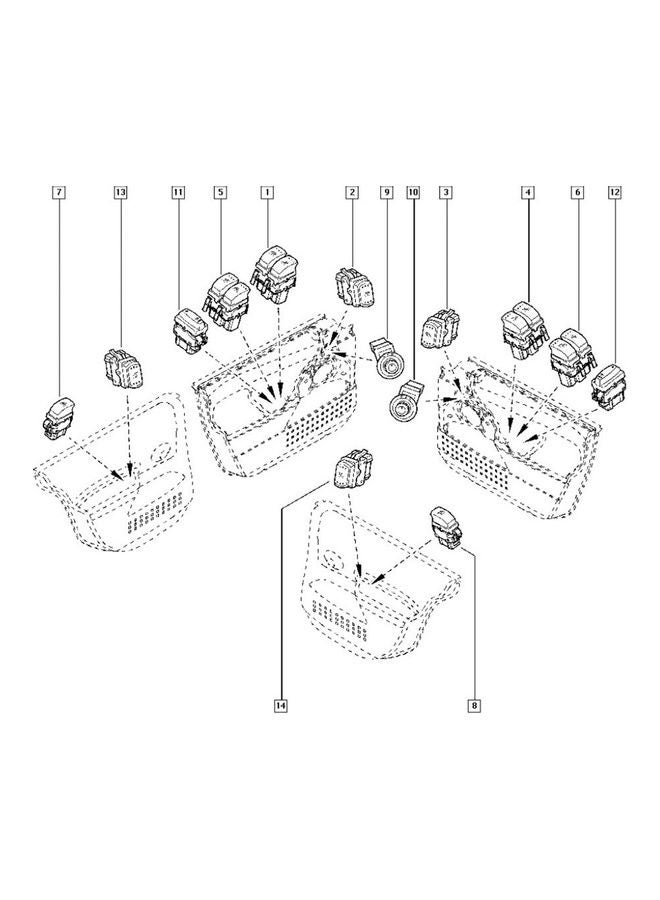 إسكدنيا مفتاح تحكم كهربائي بديل لجانب السائق الأمامي الأيمن لسيارة رينو ميجان MK II - Image 2