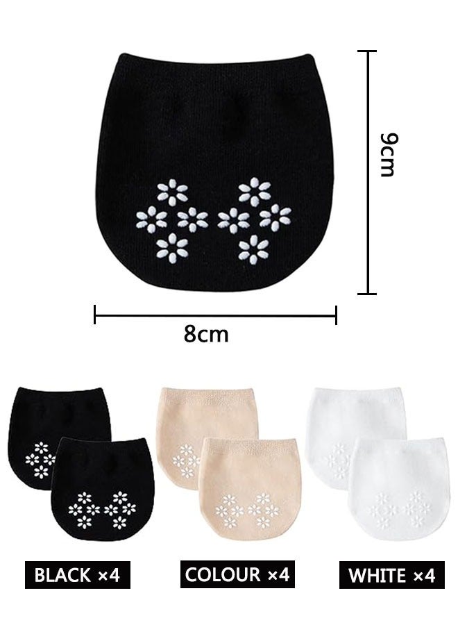 وهاواي 12 Pairs Toe Topper Socks Women Toe Liner Half Socks Non-Slip Cushioned Bottom No Show Toe Cover Half Socks - Image 2